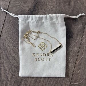 Kendra Scott Gold Necklace with Black Bar Pendant